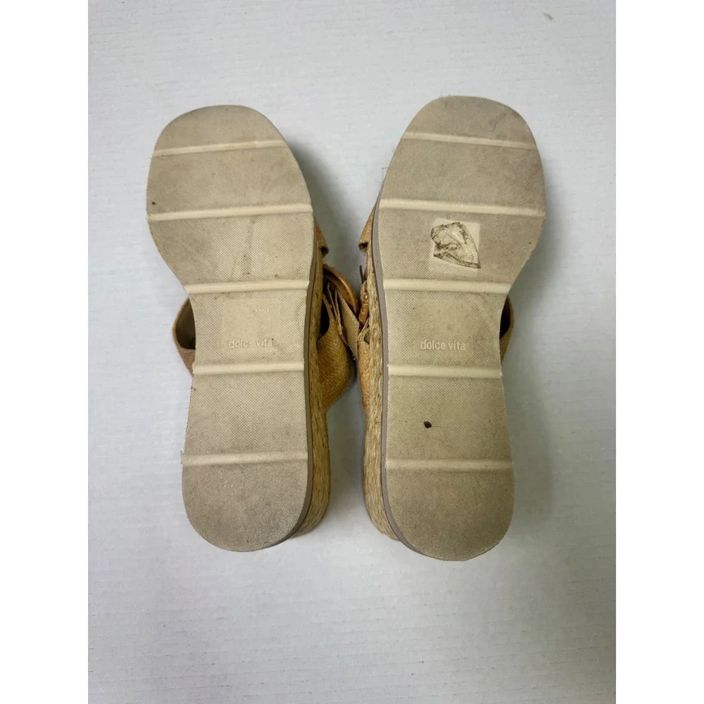 Dolce Vita Lisbet Wedge Sandel Light Natural Raffia 9.5 Coastal boho